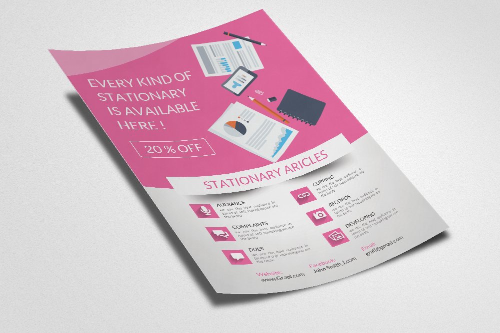 Stationary Store Promotional Flyer Template (146954) Flyers Design