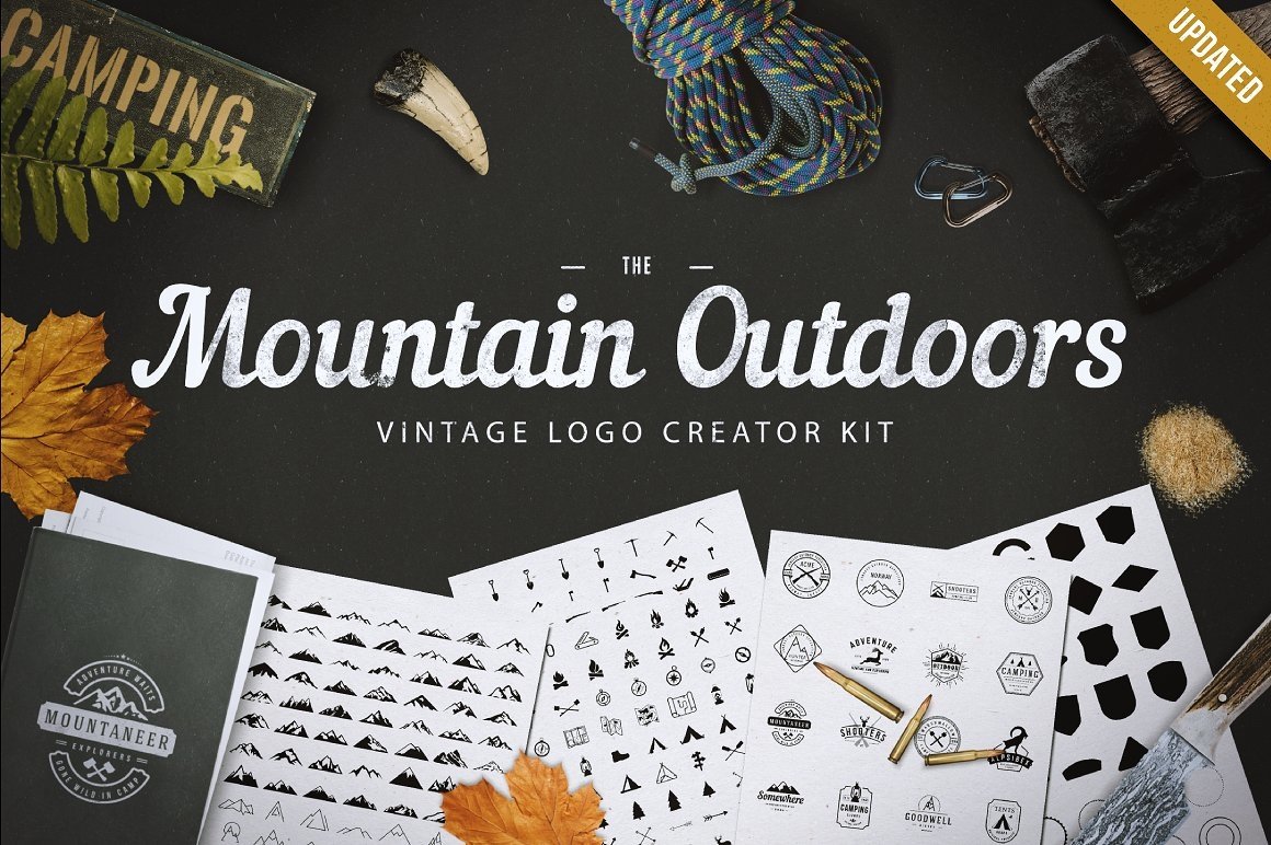 Mountain Logo Kit | Mountain Outdoor Vintage Logo Kit, image size:1160x772