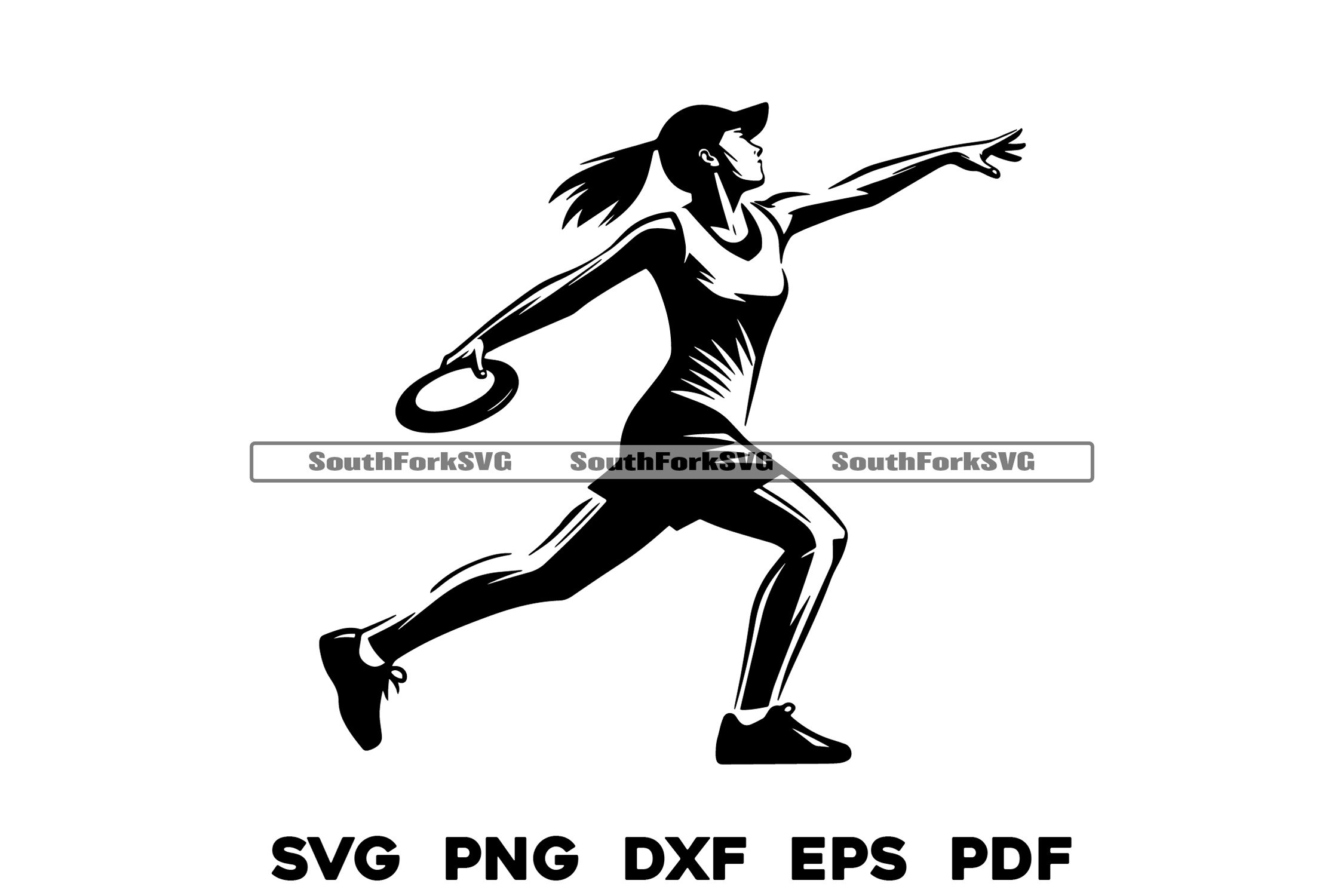 Woman Disc Golfer Design Files SVG PNG DXF EPS PDF (3239755), image size:2250x1500