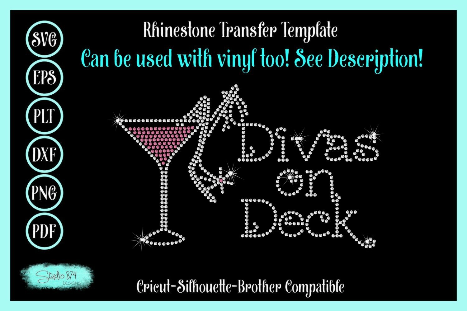 Cruise Rhinestone SVG Template Girls Trip - Faux Rhinestone, image size:1500x999