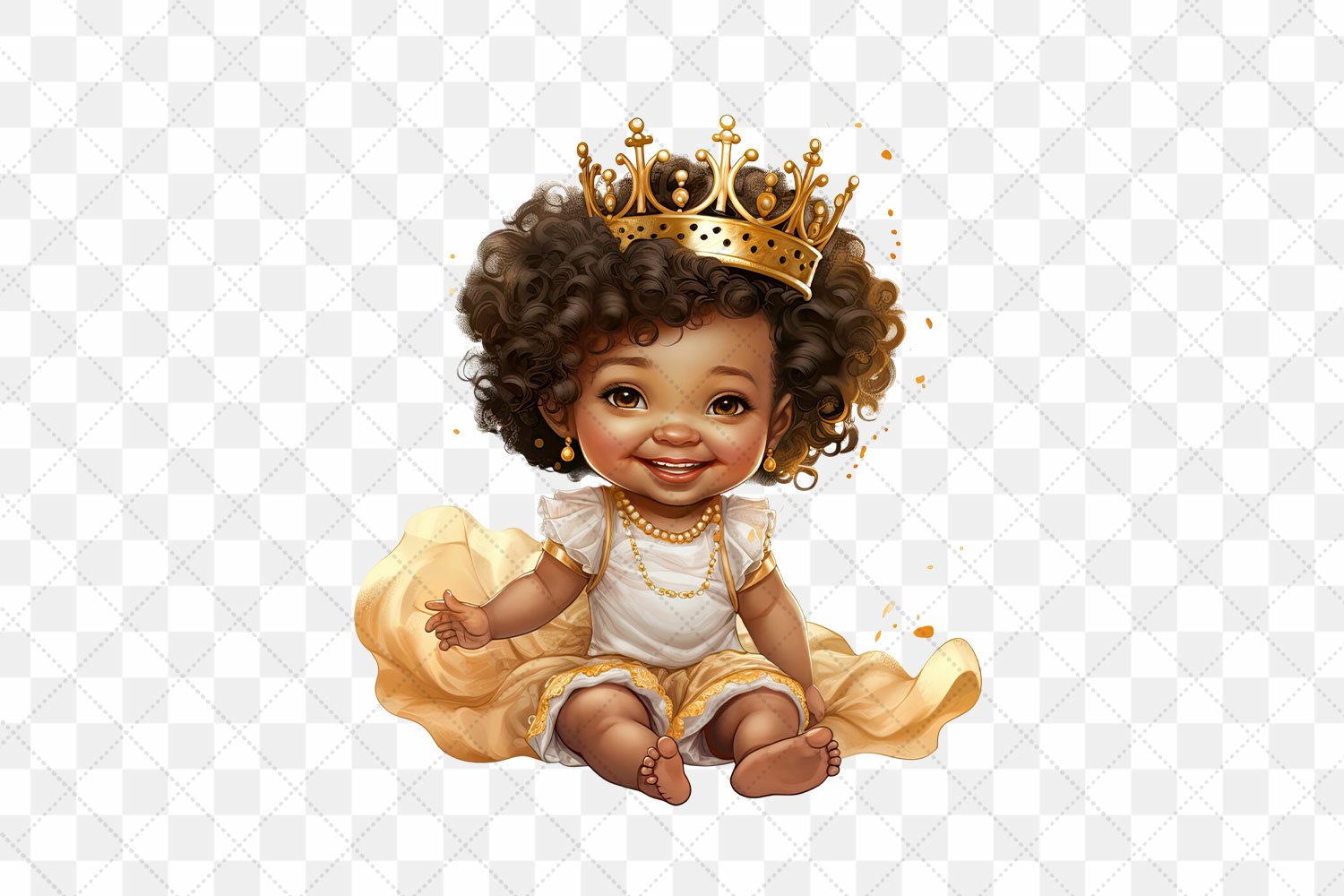 Afro Baby Queen Sublimation Clipart (2789905), image size:1500x1000