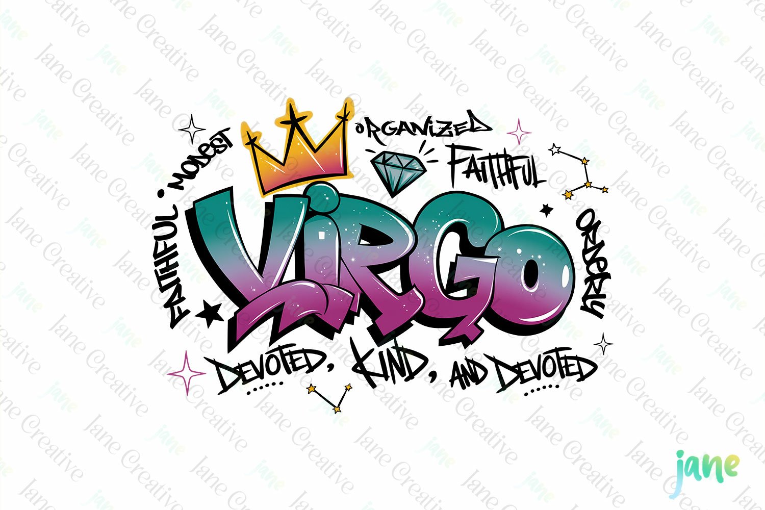Virgo Zodiac Graffiti PNG