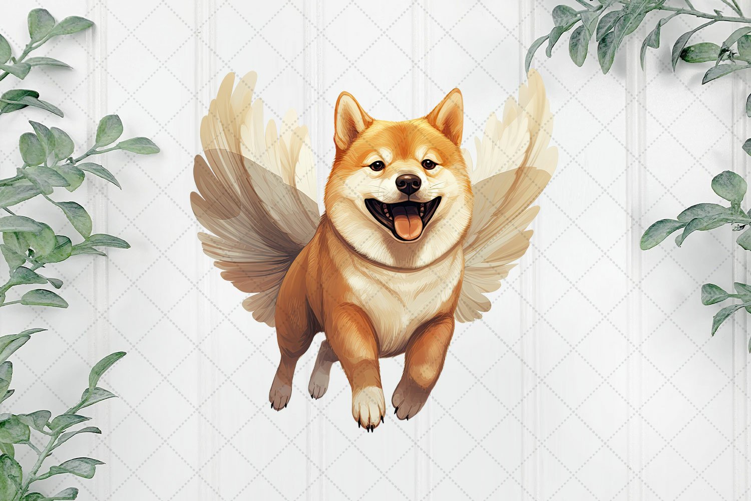 Angel Shiba Inu Dog Sublimation Clipart