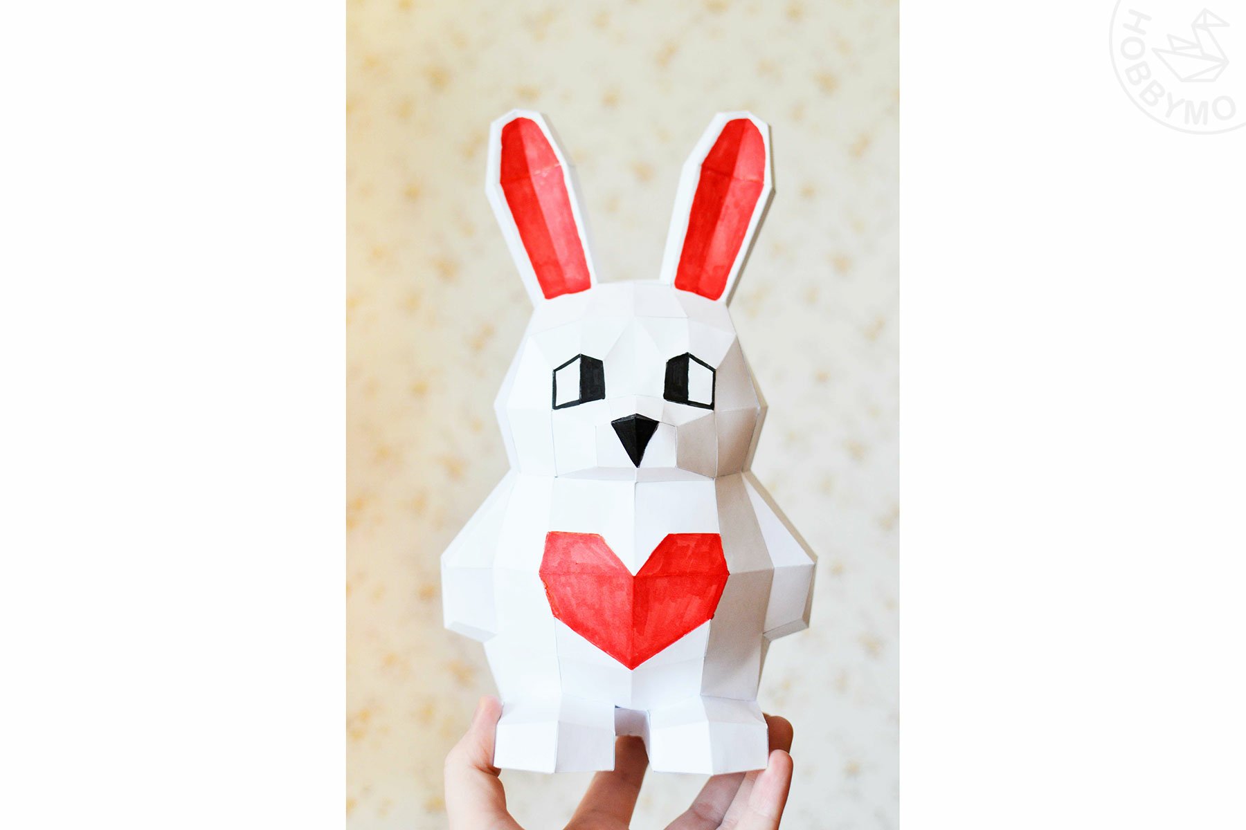 DIY Paper Rabbit 3D Papercraft Printable PDF