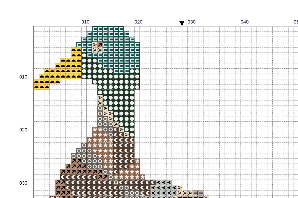 Duck Cross stitch pattern PDF Digital download Bird Geometry