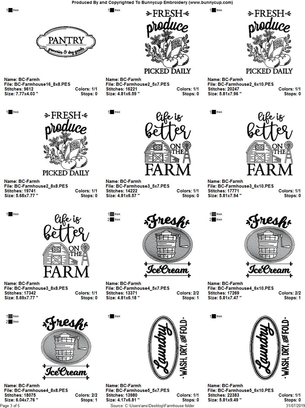 Farmhouse  16 machine embroidery designs 301514  designs  design Farmhouse  16 machine embroidery designs 301514  designs  design