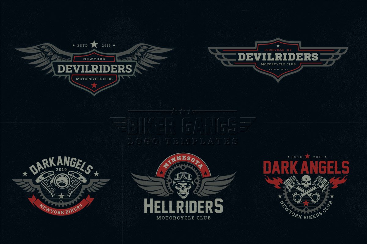Biker Gangs Logo Templates (490582) Logos Design Bundles