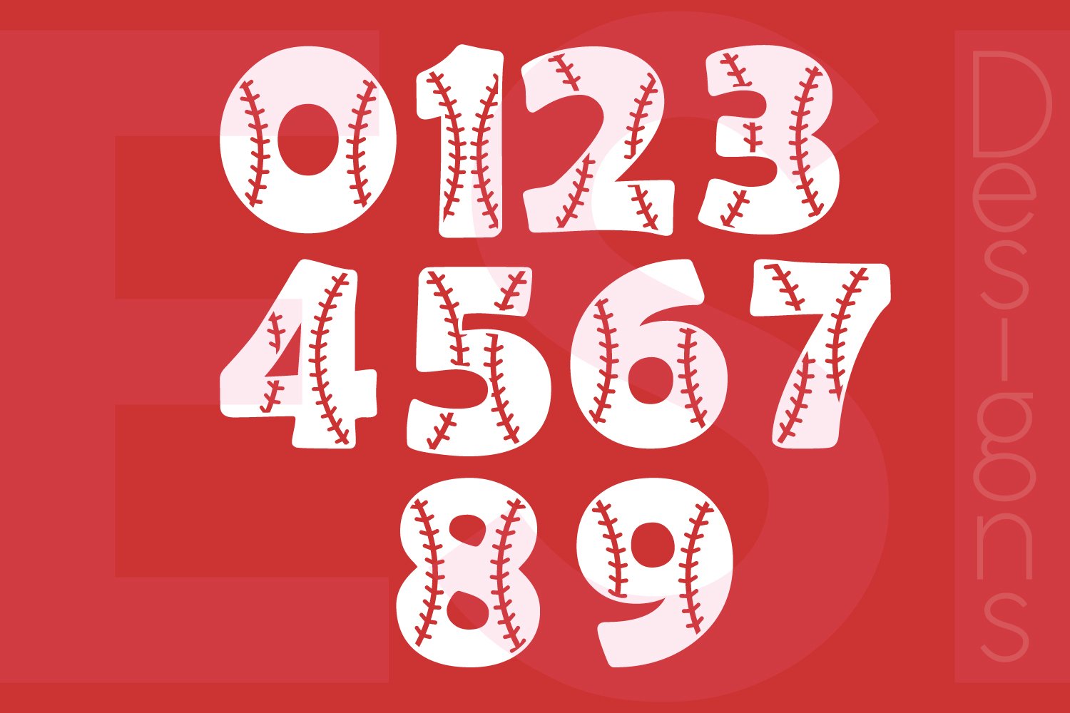 Baseball Numbers Design Set 09 (2325) SVGs Design Bundles