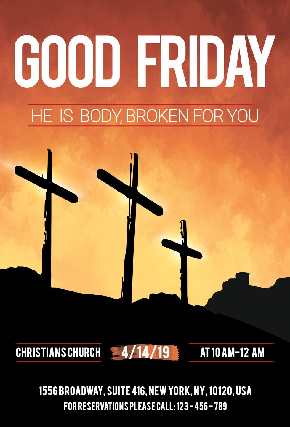 Good Friday Church Flyer Poster (232659) Flyers Design Bundles