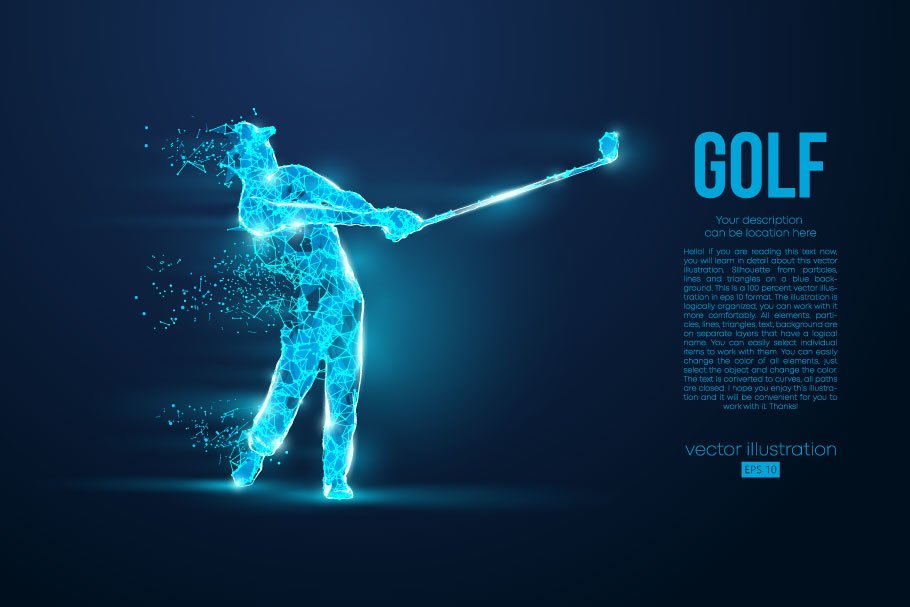 Download Silhouette Of A Golf Player Ai Eps Png 921200 Illustrations Design Bundles