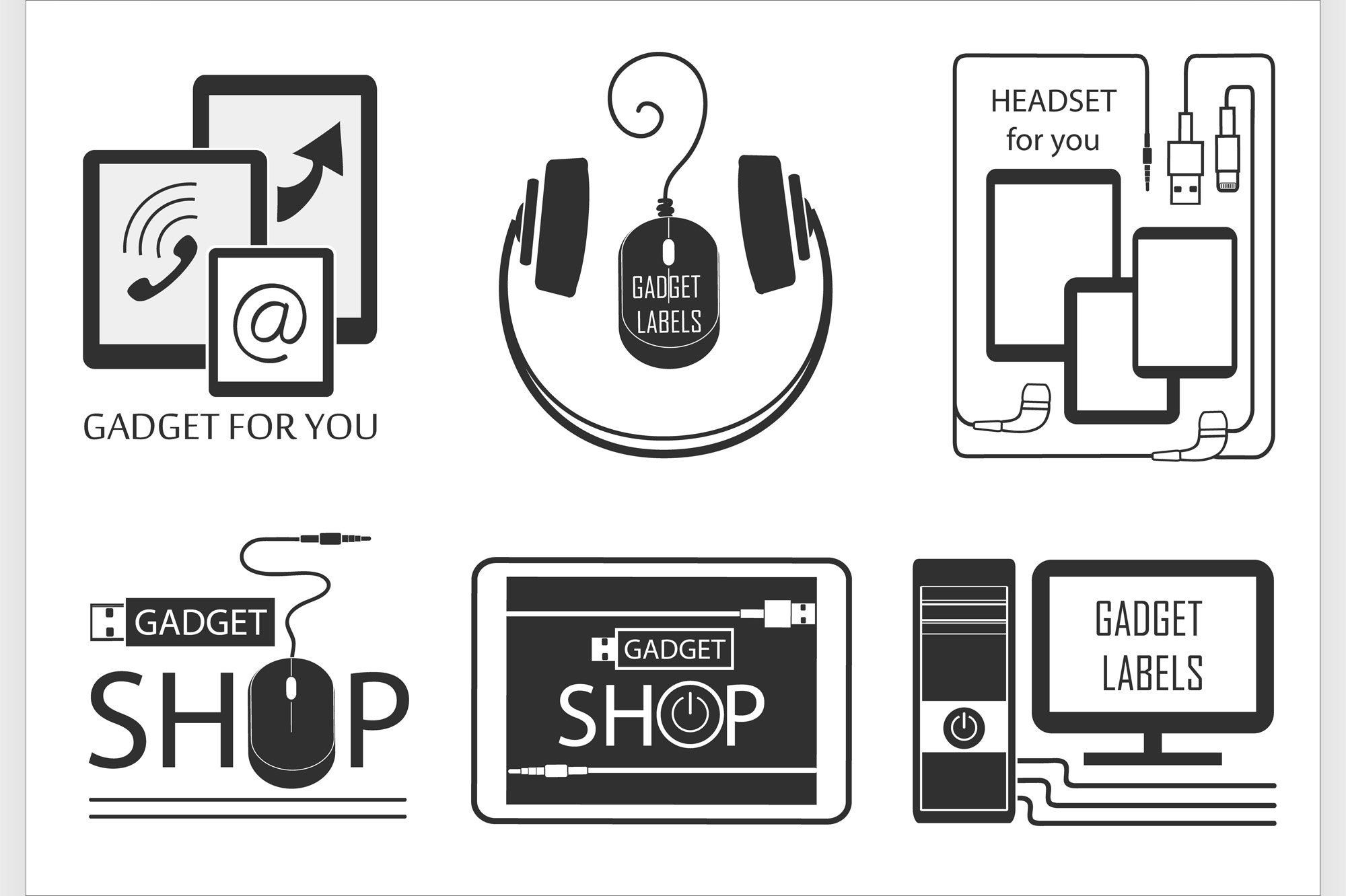 Electronic gadget label for design (612095) | Illustrations | Design ...
