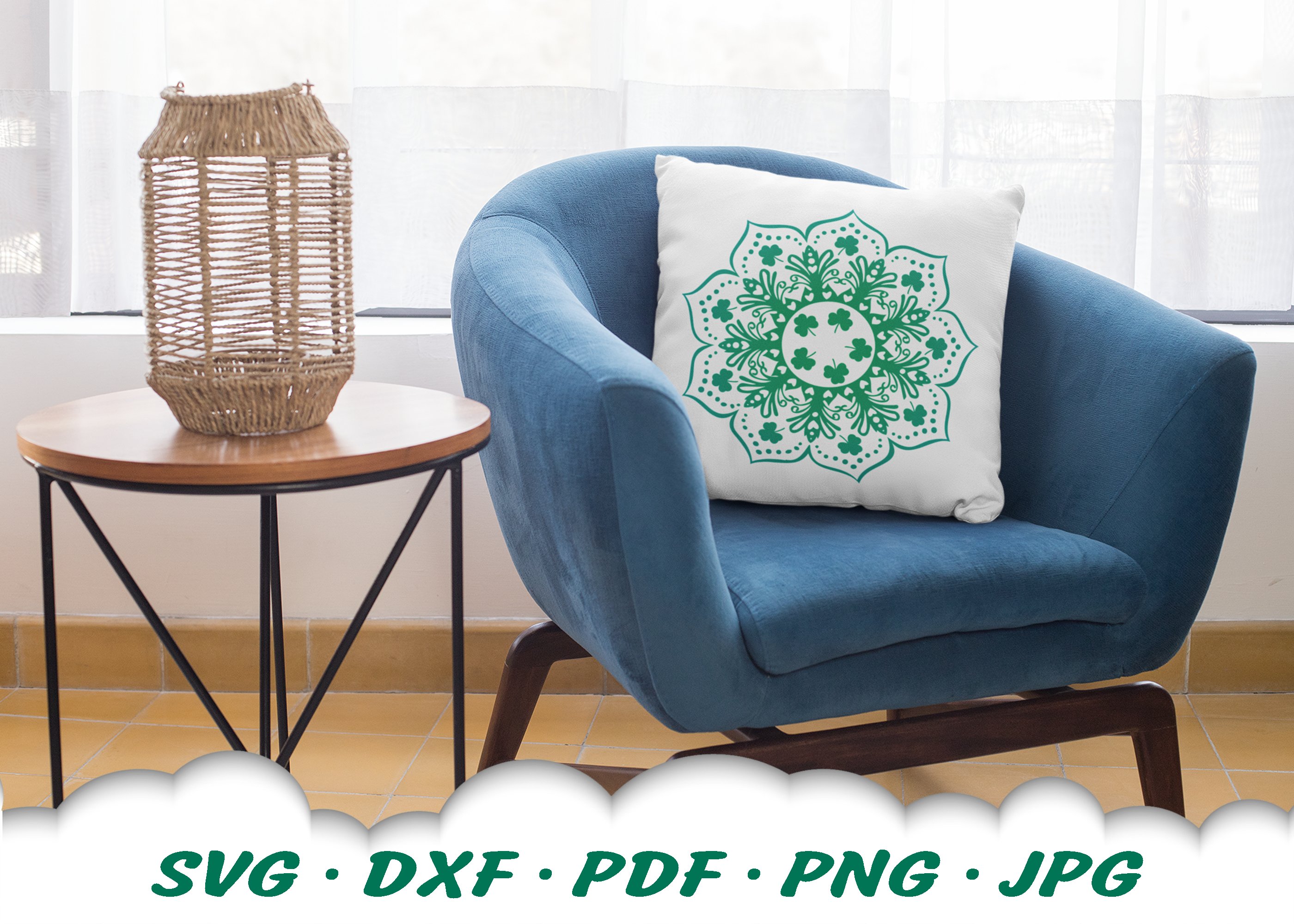 Shamrock Mandala SVG DXF Cut Files (516493) | SVGs | Design Bundles