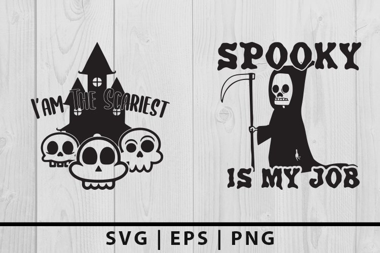 Halloween Spooky Skull Quotes SVG Vector Silhouette (890673) | Cut
