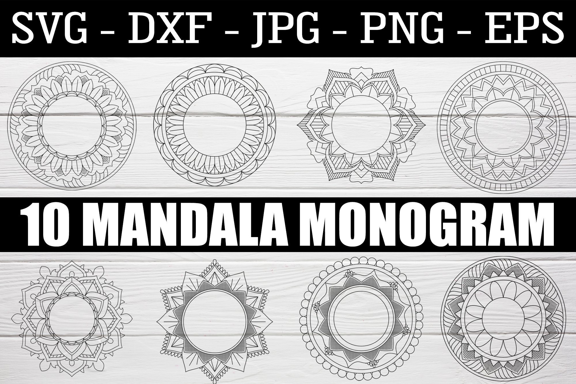 Mandala SVG - Monogram Mandala Bundle SVG EPS PNG (441338) | SVGs