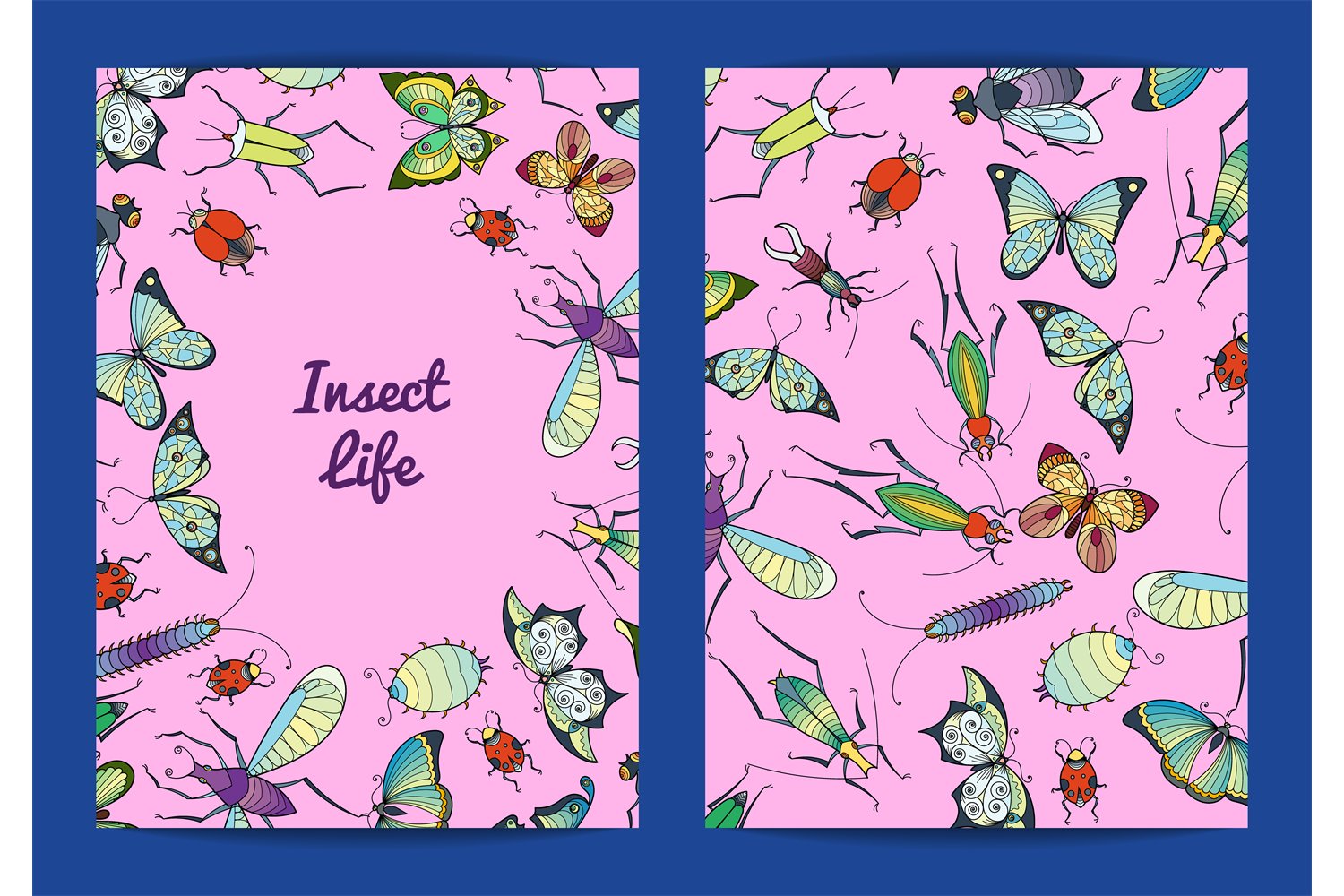 Vector hand drawn insects card isolared on background (872783 ...