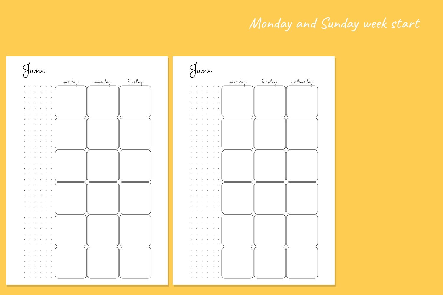 Printable A5 undated monthly planner. Month on 2 pages. PDF (1164018 ...