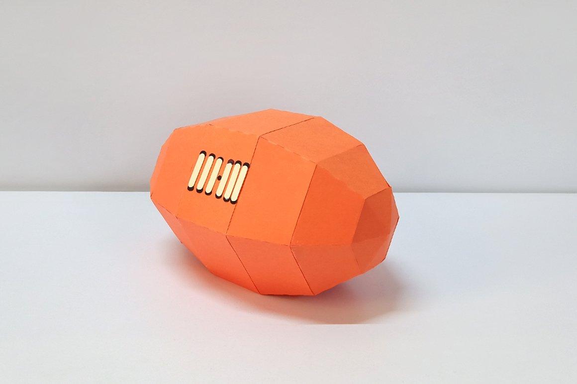 DIY Rugby Ball 3d papercraft (552379) Paper Cutting Design Bundles