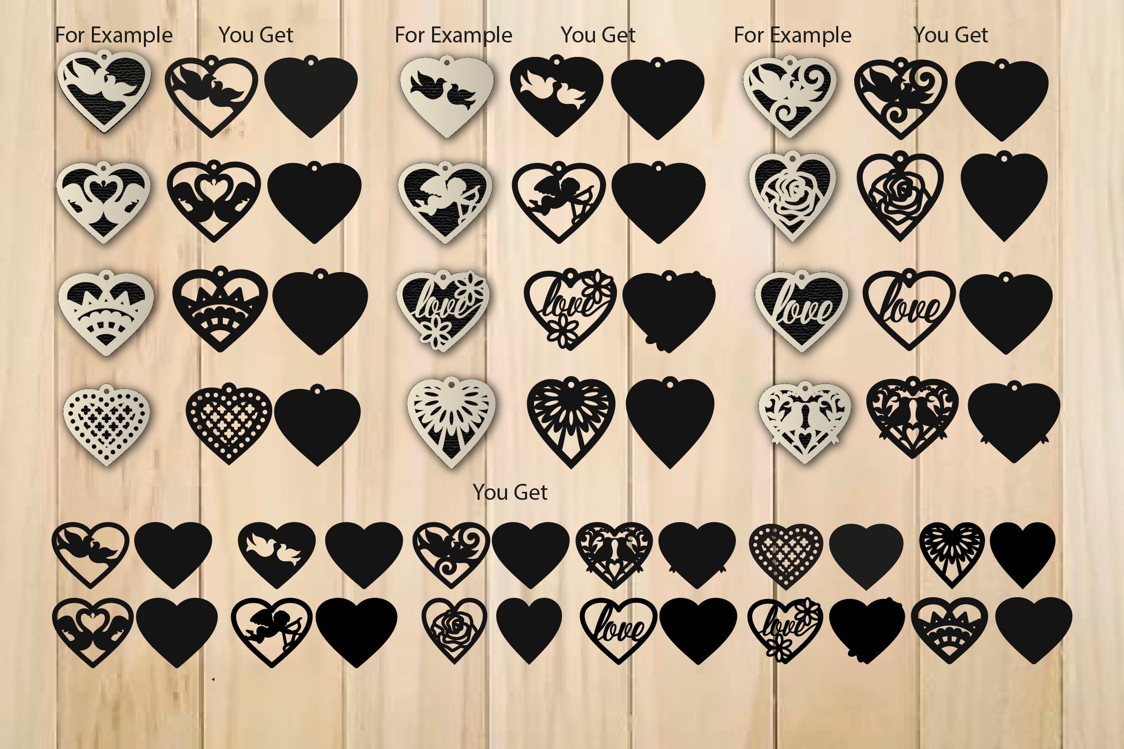 Heart SVG, Valentine Earrings Template SVG, Earrings SVG (433210