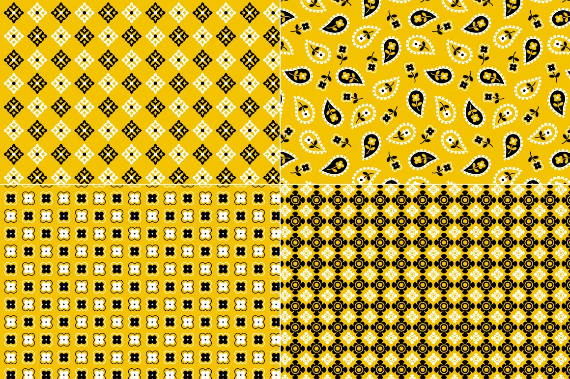 Download Seamless Yellow Bandana Patterns (160491) | Patterns ...