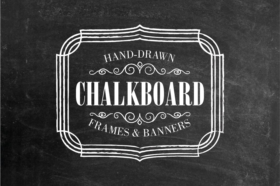 Chalkboard Labels, Frames, Banners (82219) | Logos | Design Bundles
