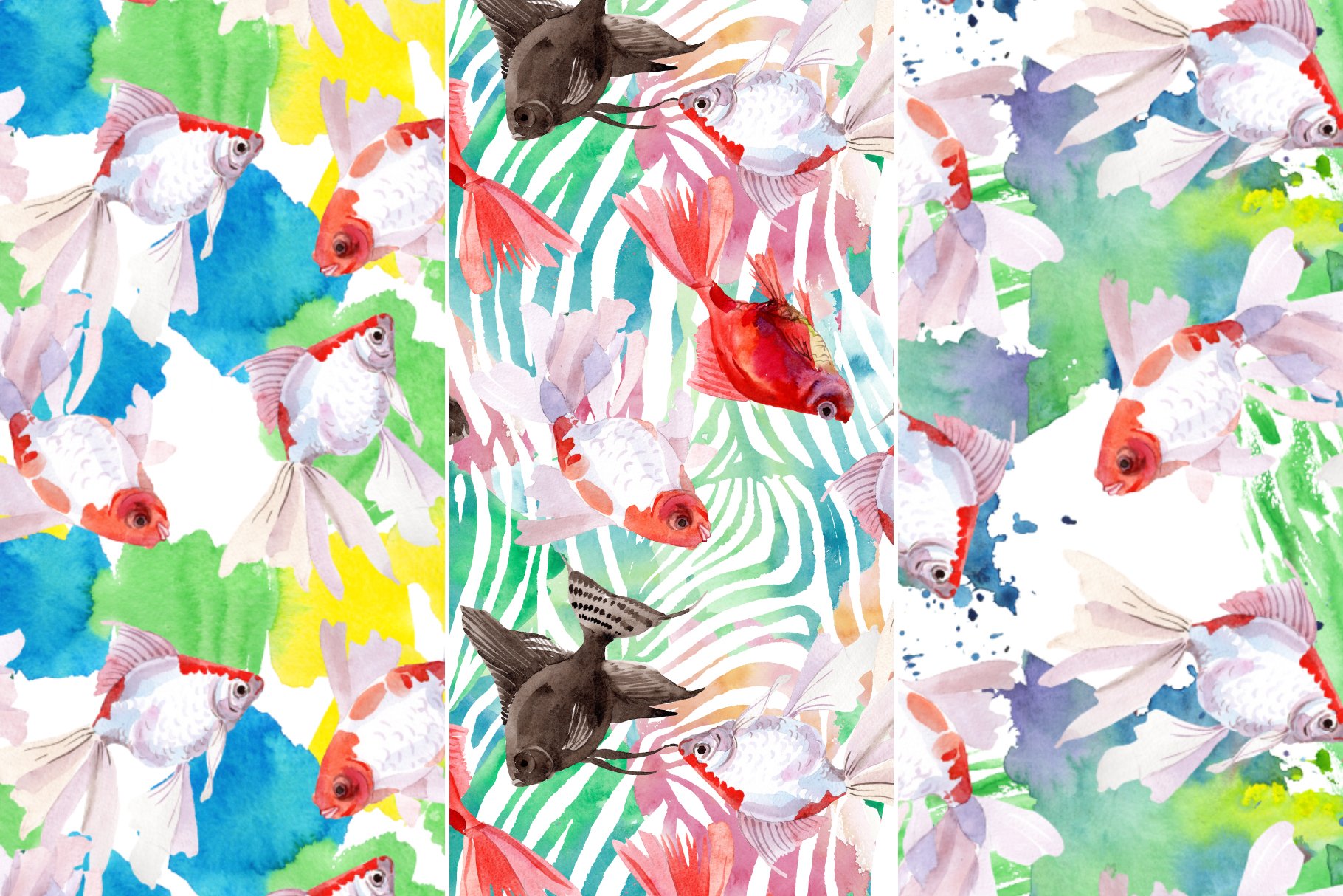 Fairytale Red Goldfish Watercolor PNG example image 6