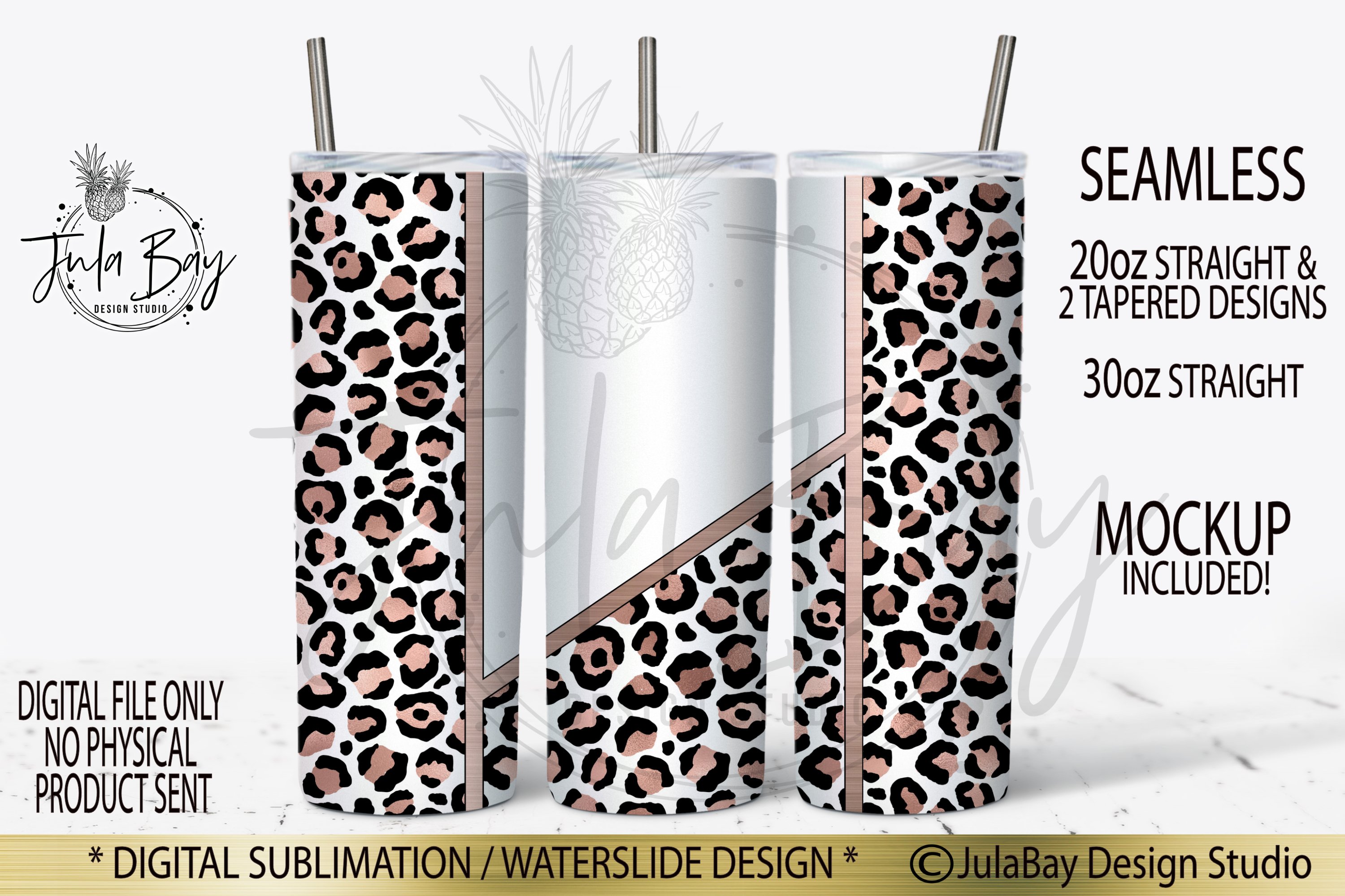 Gold Dripping Leopard Blush Agate With Baby Elephant 20oz Skinny Tumbler Design Sublimation PNG Digital Download Template
