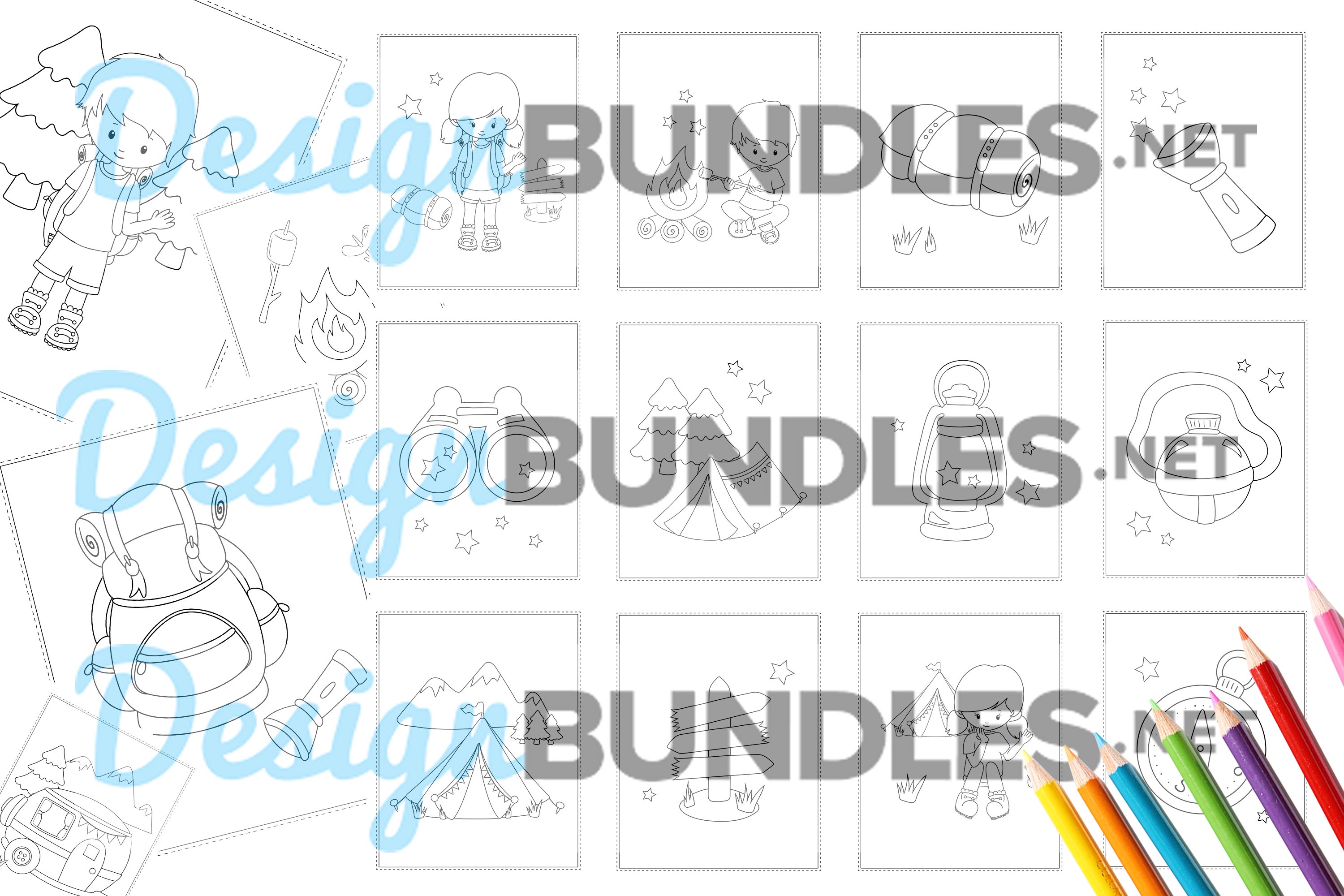 Camping Coloring Book