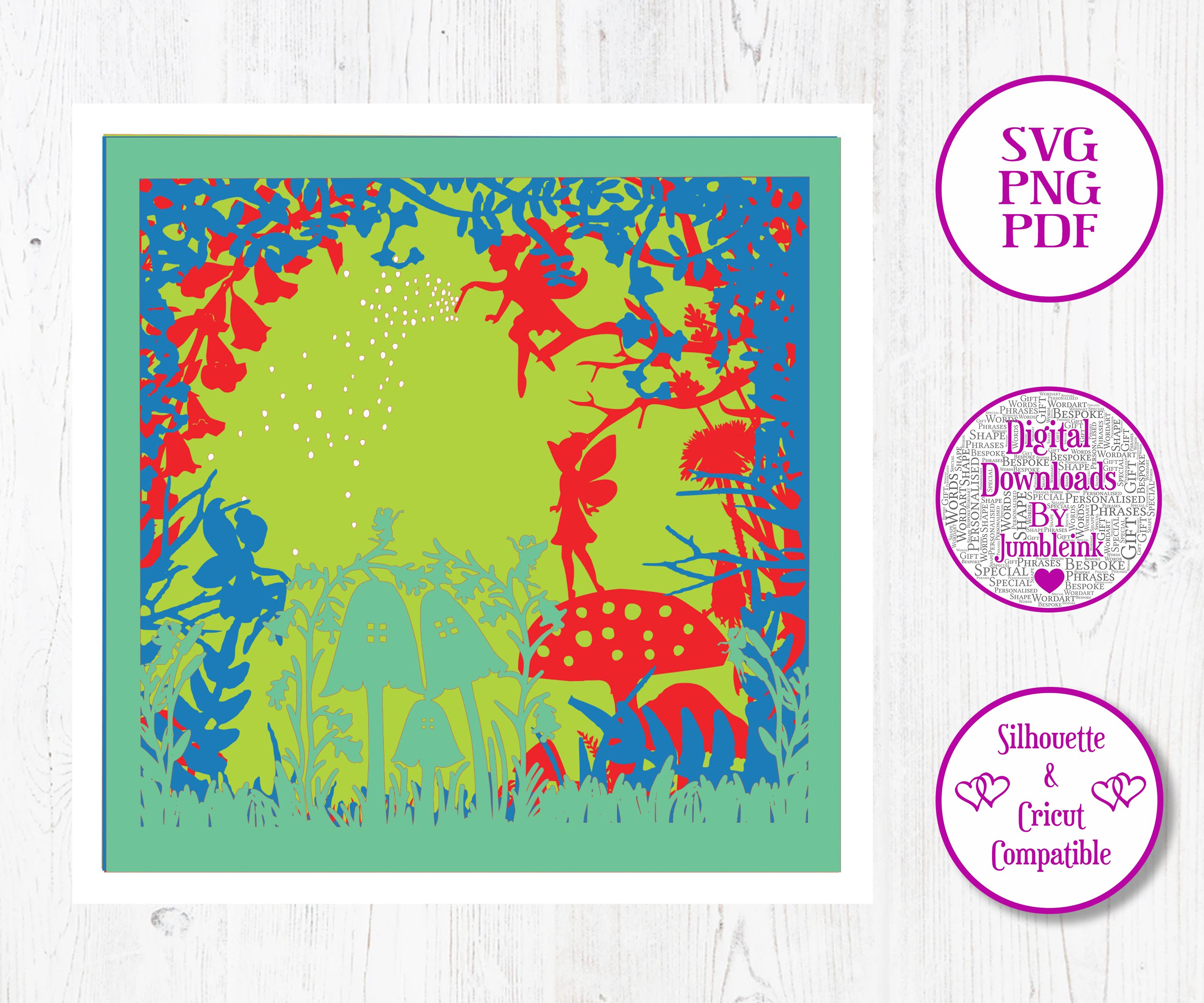 Fairy Garden - 3D Paper Cut Template Light Box (784514) | Cut Files ...