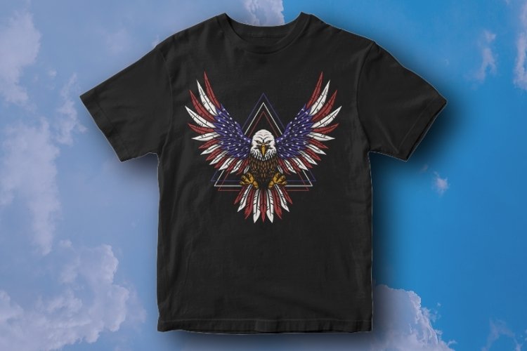 Eagle fly america flag vector illustration