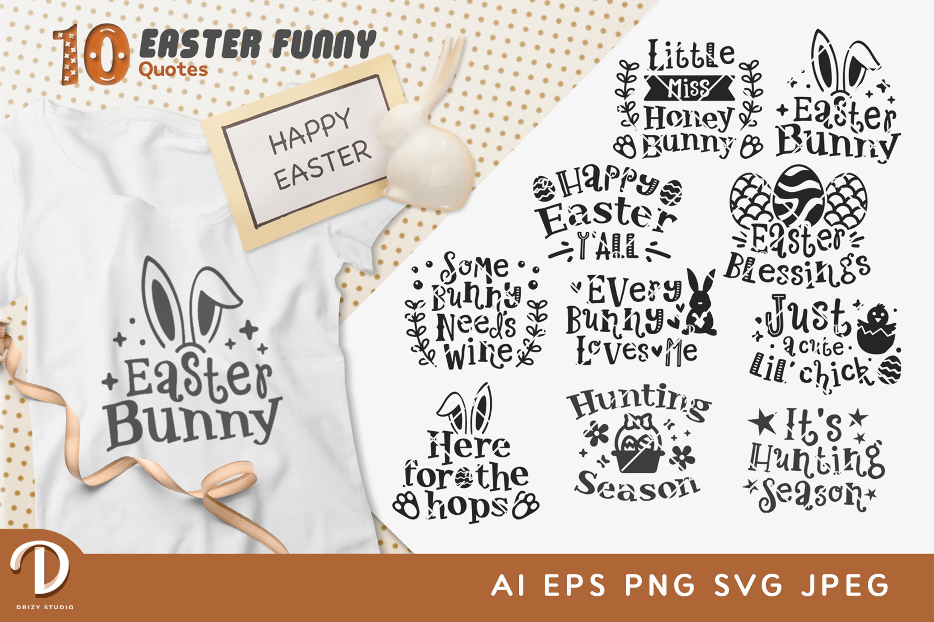Funny Easter Quotes SVG - Easter SVG Bundle, image size:3000x2000