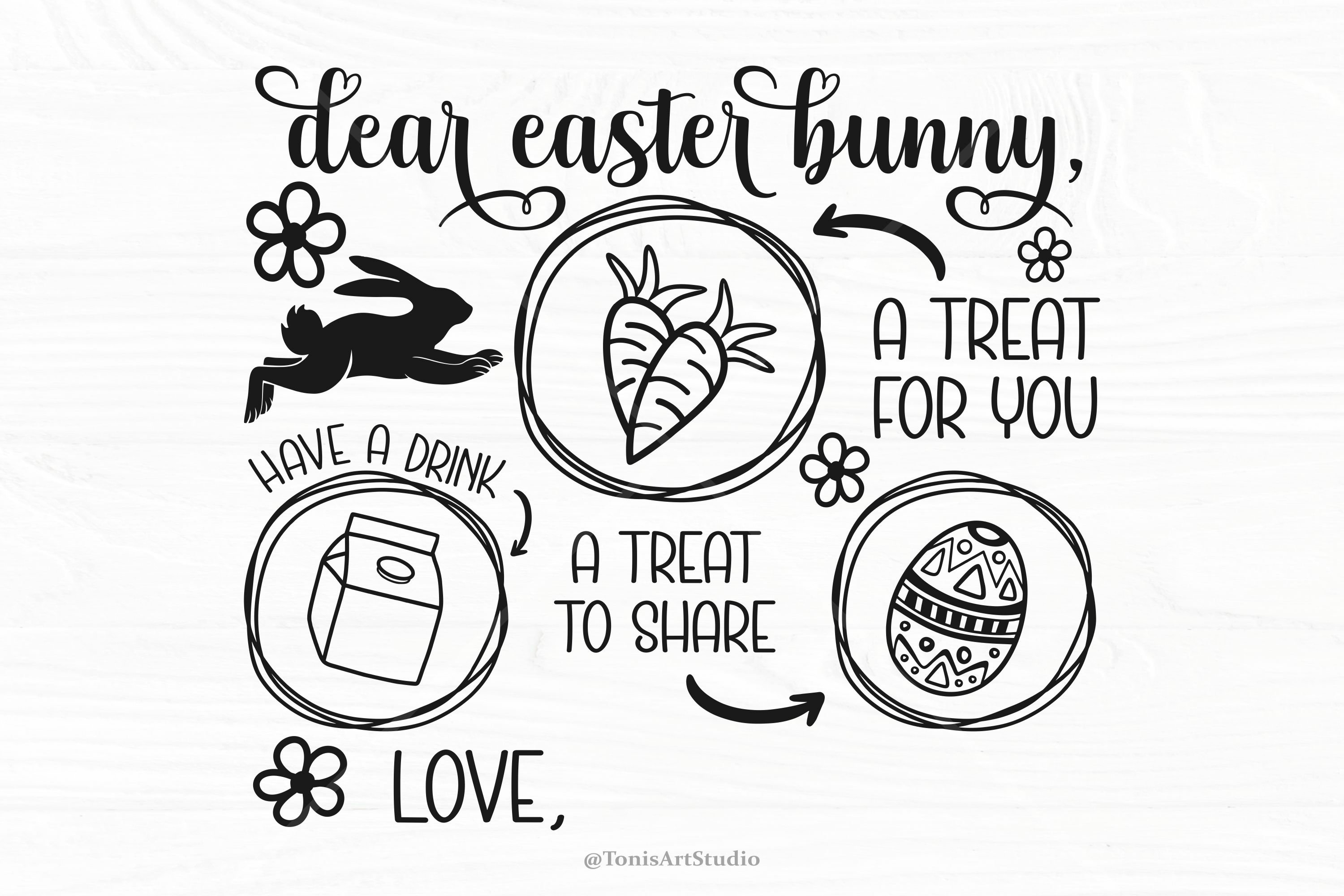 Dear Easter bunny tray SVG easter plate svg (3368915)