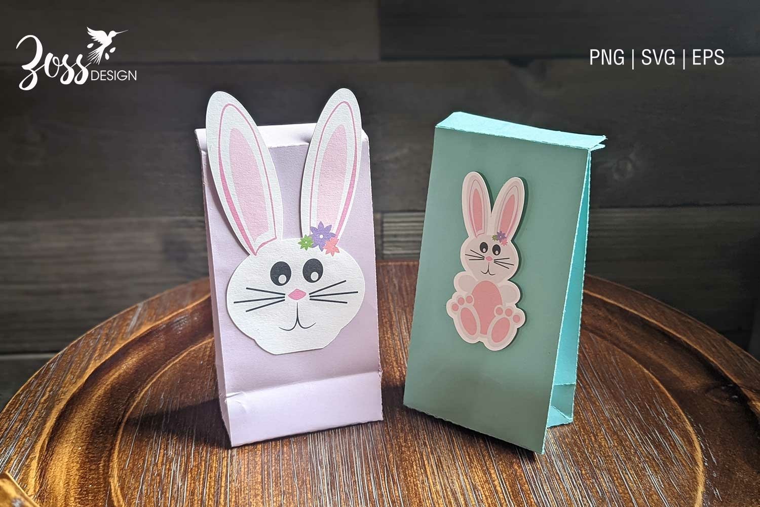 Easter Bunny Treat Bag svg print and cut file