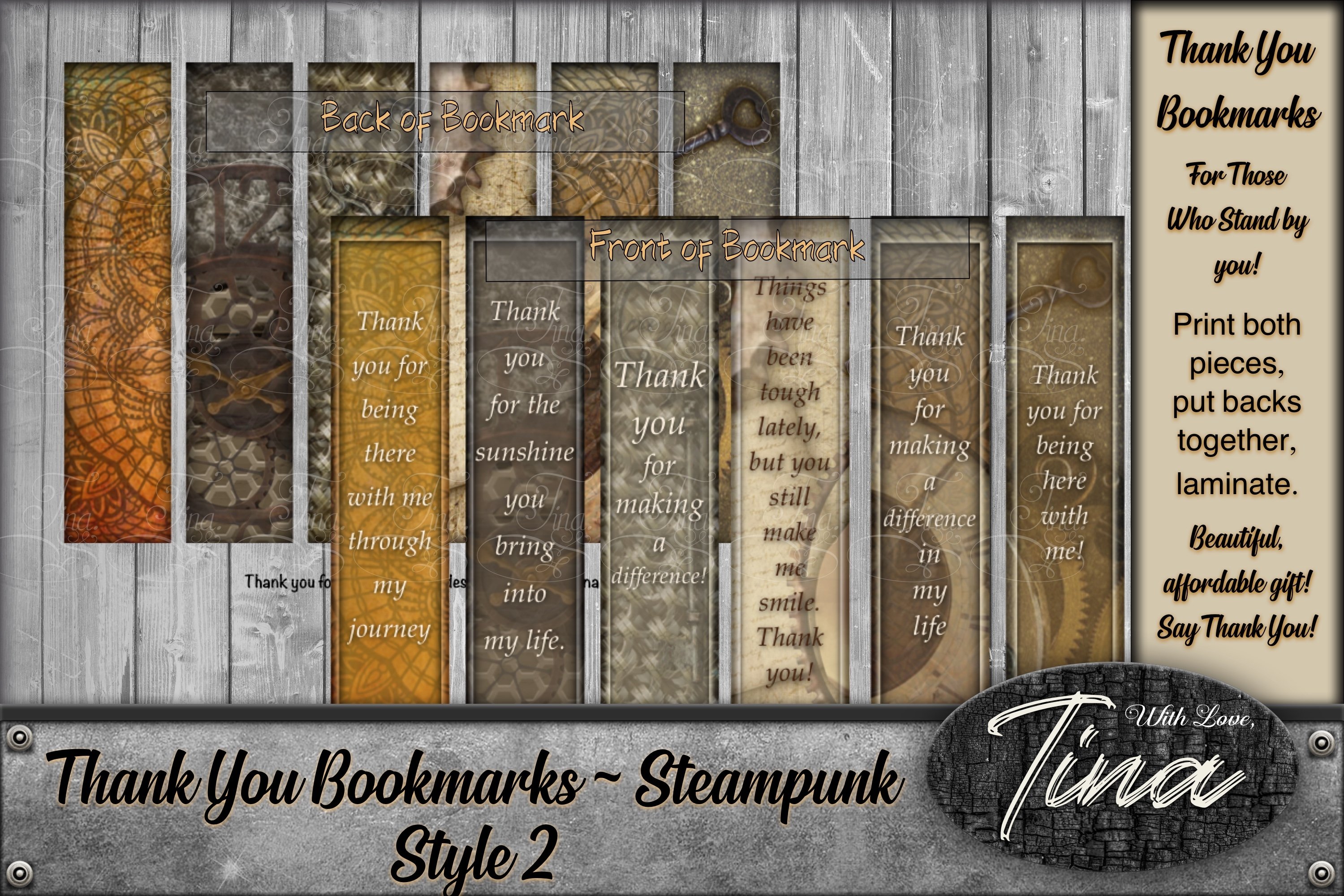 thank you gift bookmarks printable nurses workers steampunk2 555024