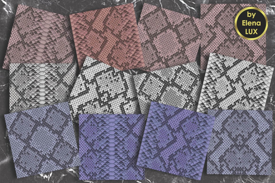 16 Snakeskin Seamless Patterns (140417) Patterns Design Bundles