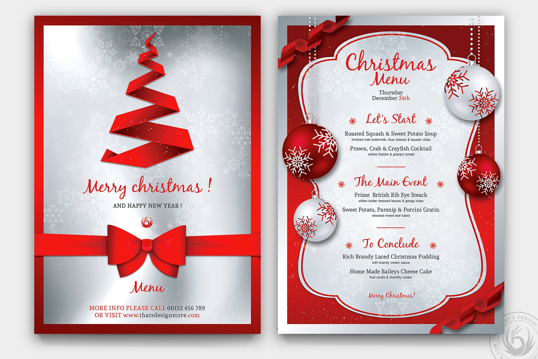 7 Christmas Menus 7 Invitations Bundle (38362) Card and Invites