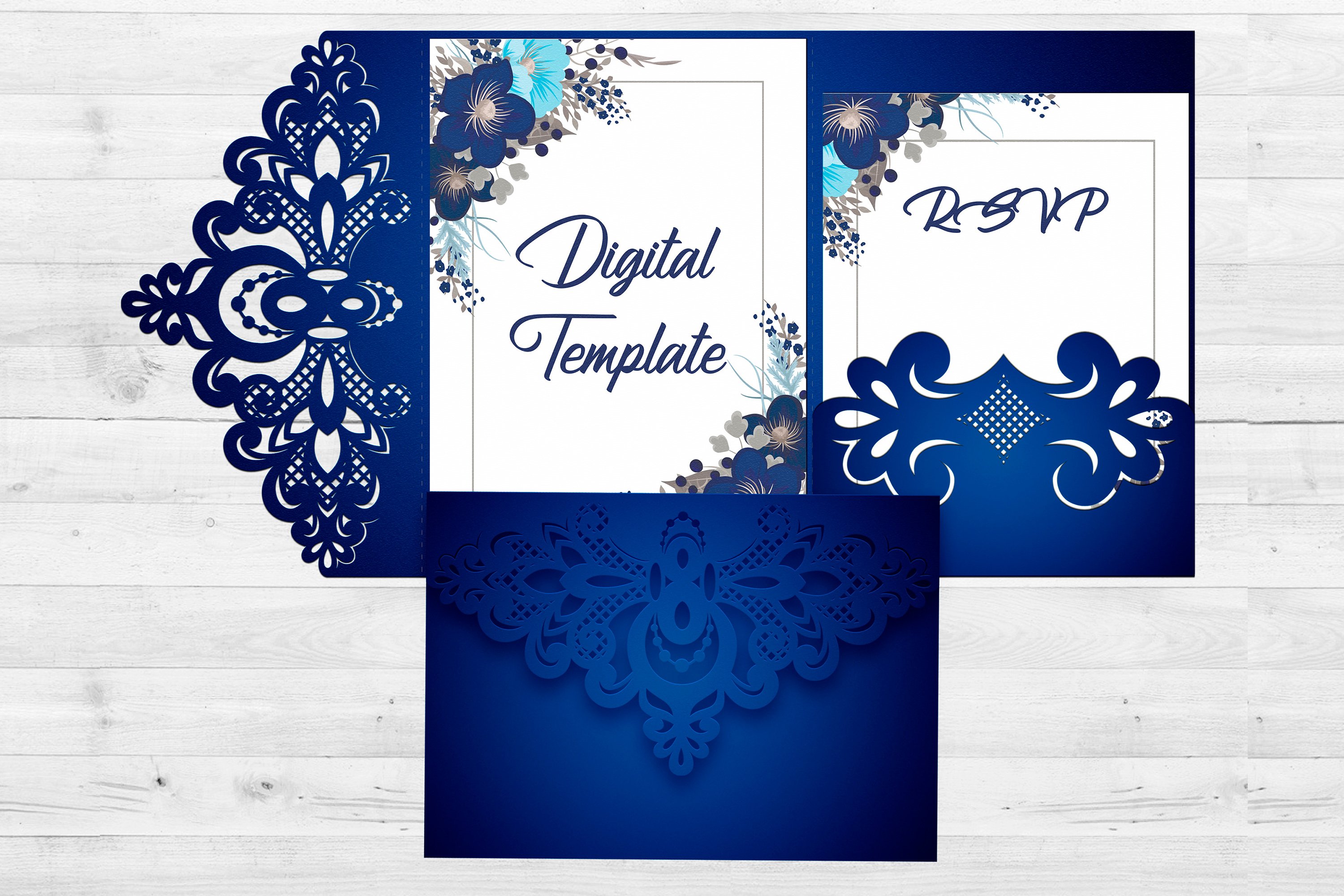 Download Lace wedding invitation template, Svg files for cricut (517152) | Card and Invites | Design Bundles