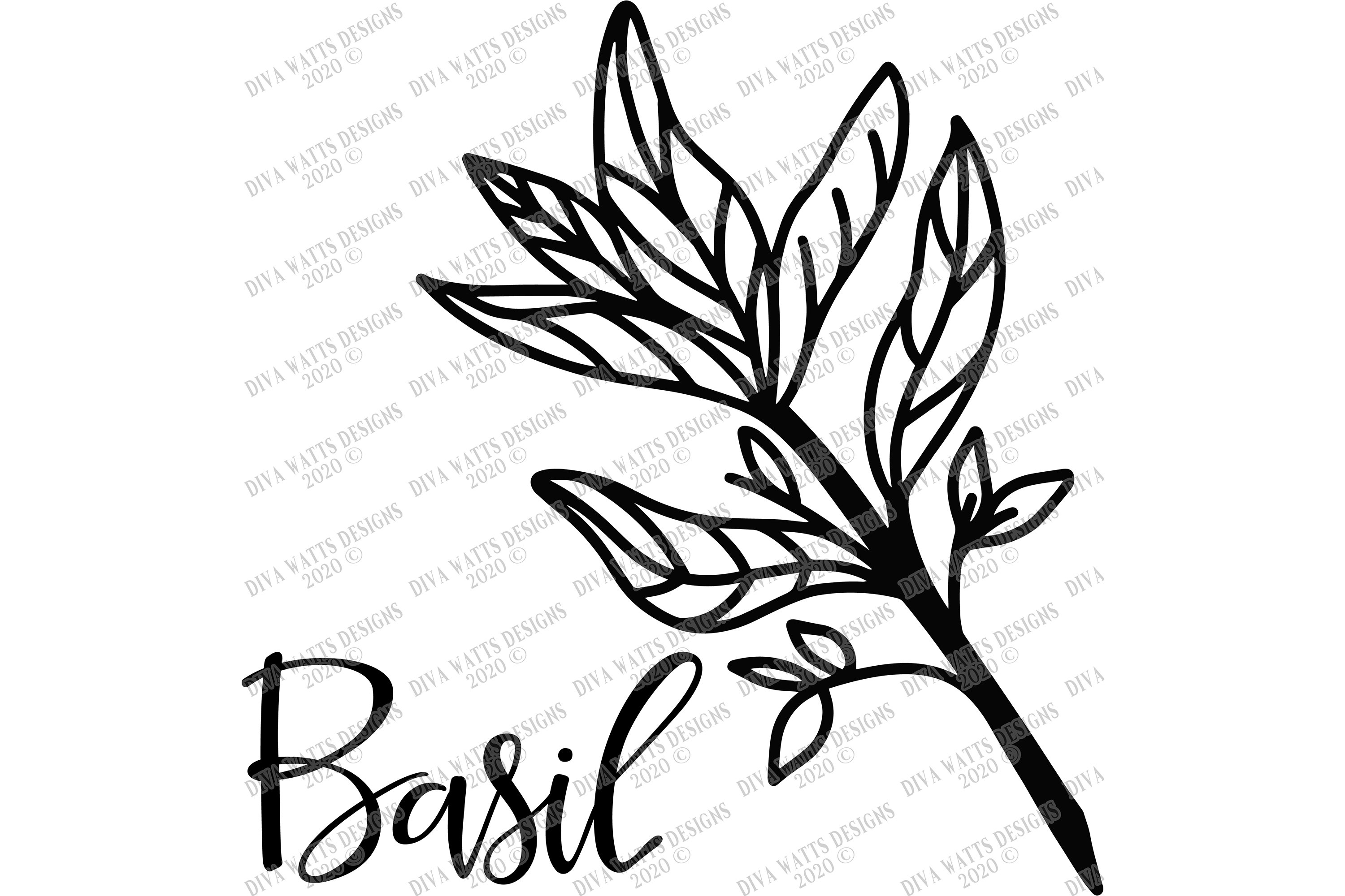 Farmhouse Herbs - Basil Sage Rosemary Oregano - SVG EPS JPG (447142 ...
