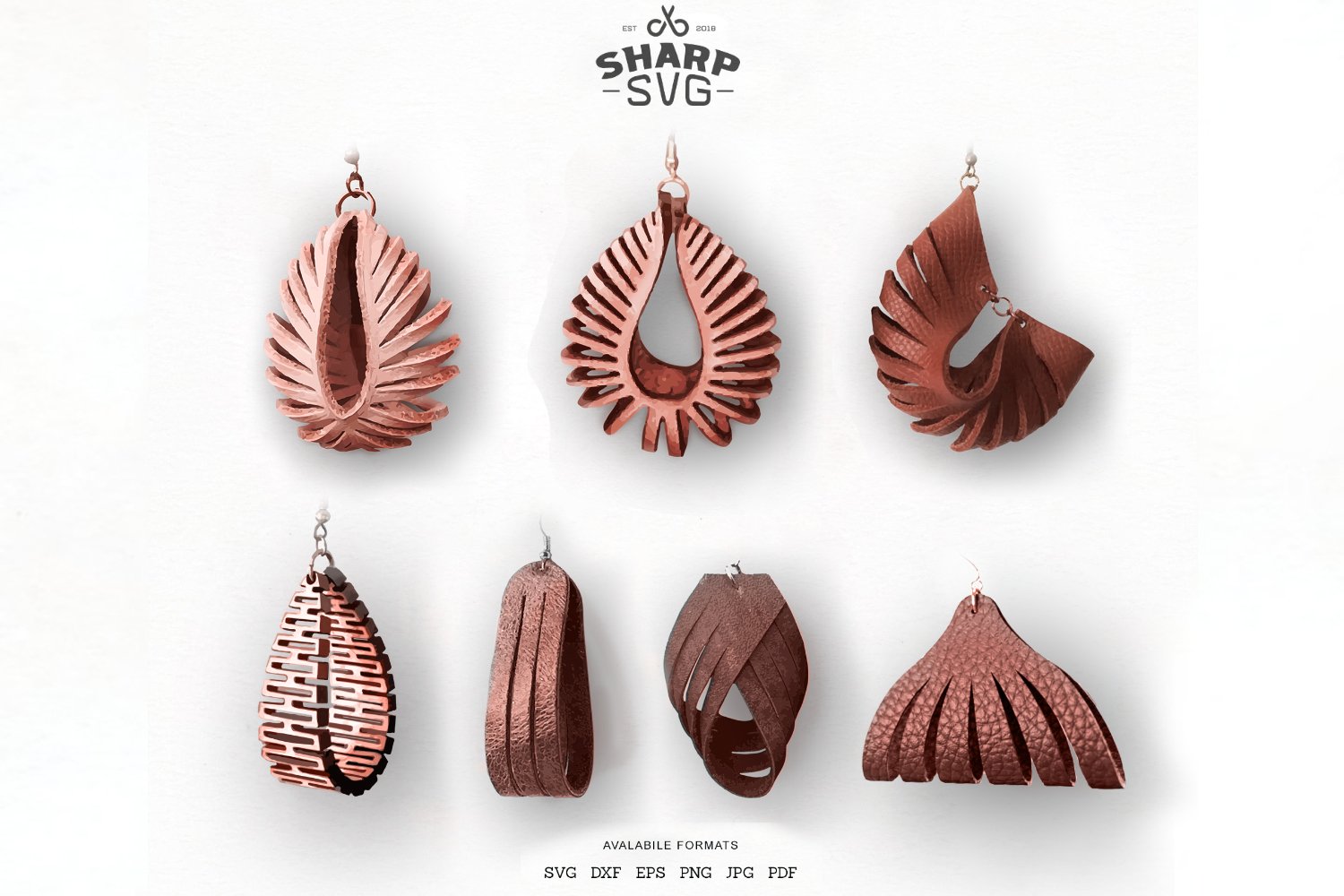 Sculpted Earring SVG Bundle Leather Twisted Earrings SVG (514501