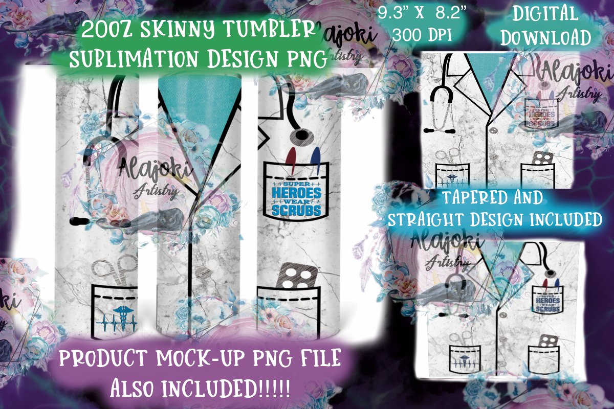Download HealthCare 20oz Skinny Tumbler Sublimation Design Bundle ...
