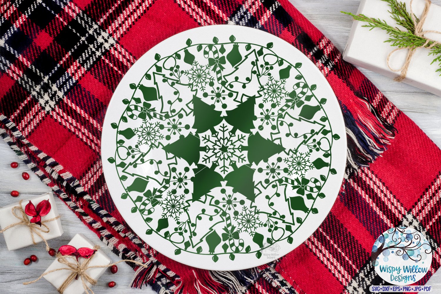 Christmas Mandala SVG | Christmas SVG Cut File (350974) | SVGs | Design
