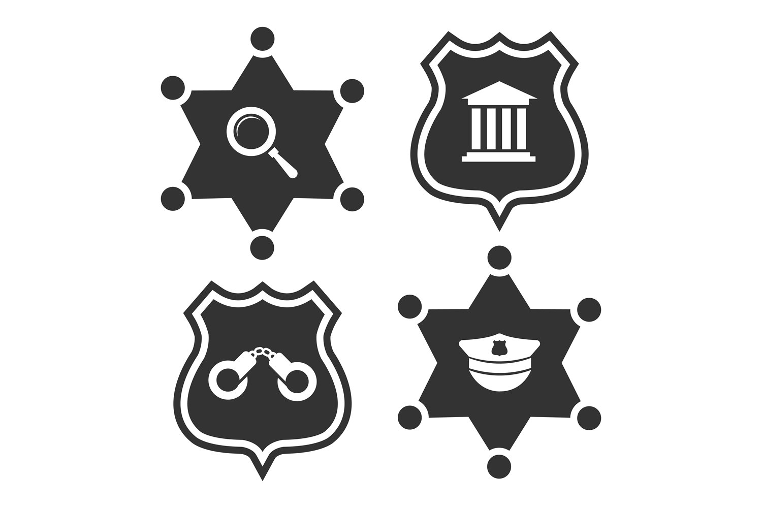 Law or police labels design (868370) | Illustrations | Design Bundles