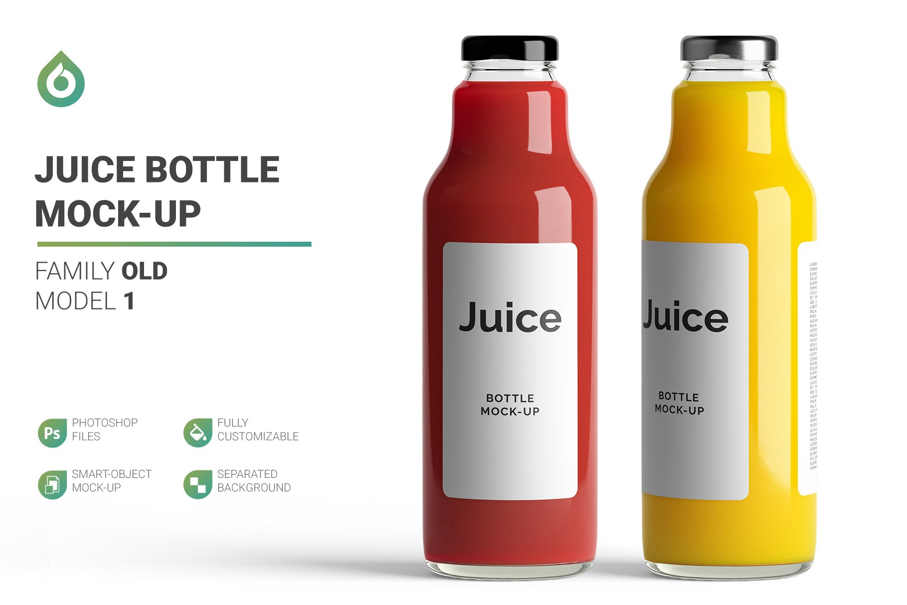 Juice Bottle MockUp (577431) Products Design Bundles