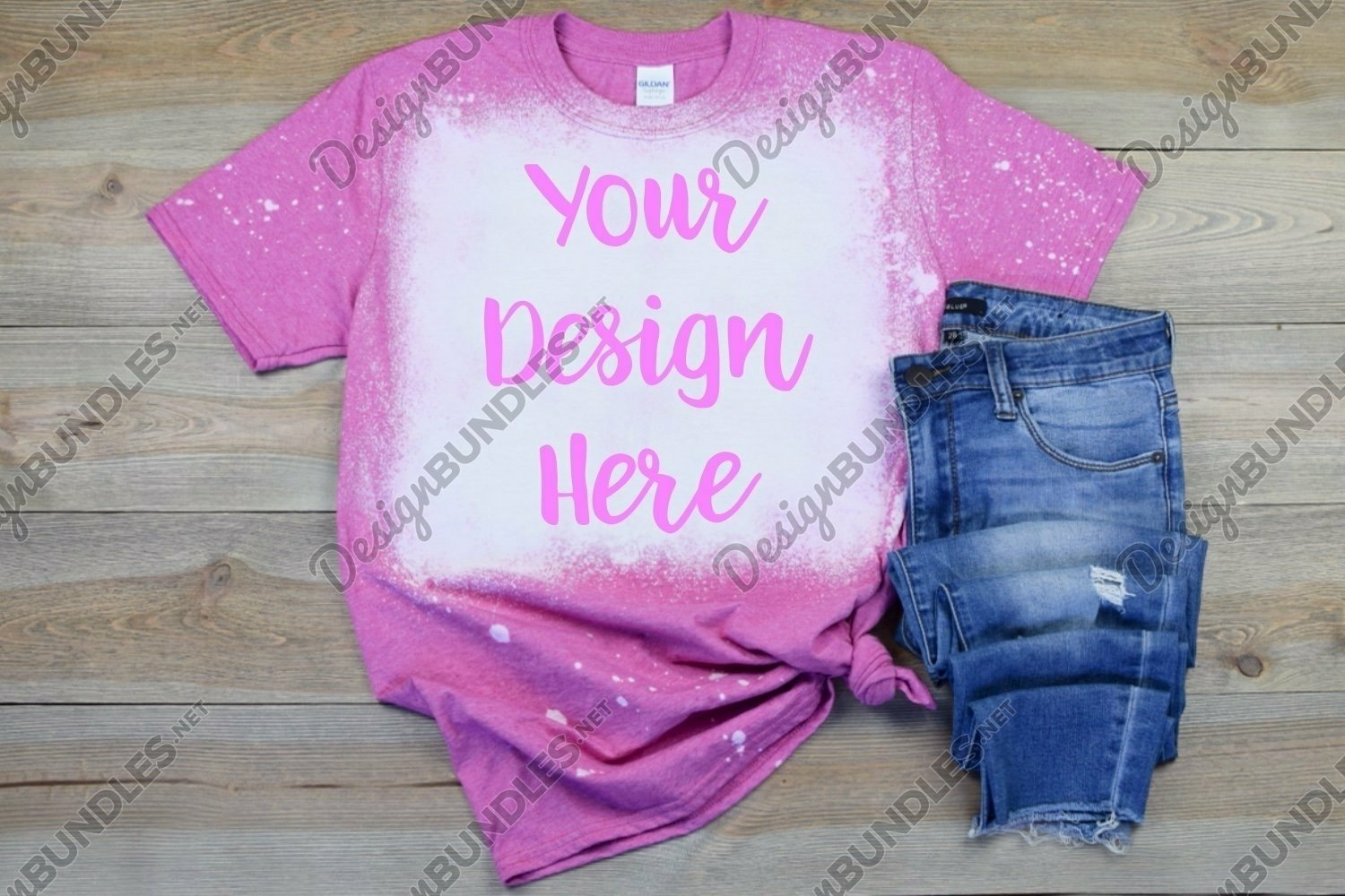 Bleached Heather Berry Gildan Tshirt 