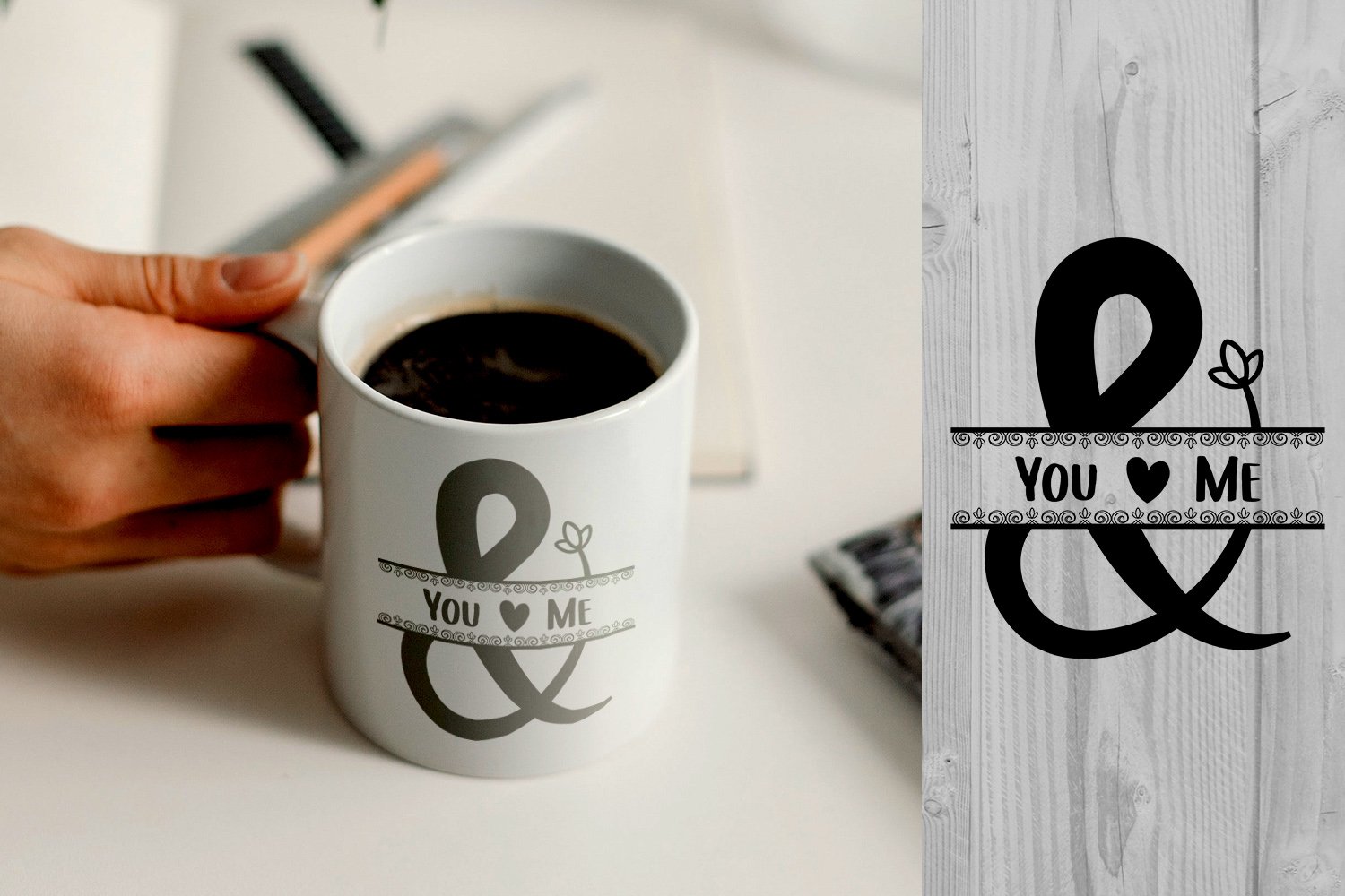 Wedding Monogram Frame Vector, SVG, Cut Files (687215) | Cut Files