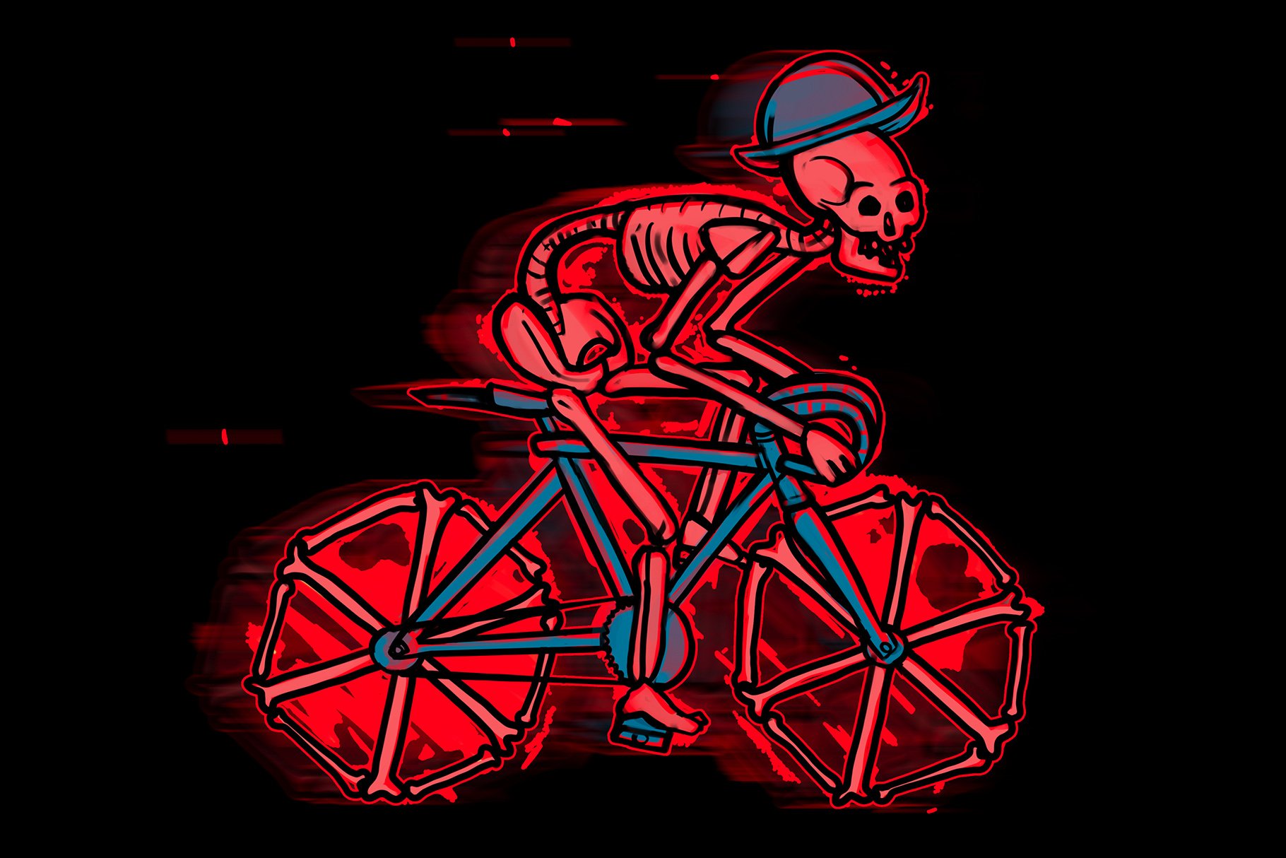 SKELETON BICYCLES (345543) Illustrations Design Bundles