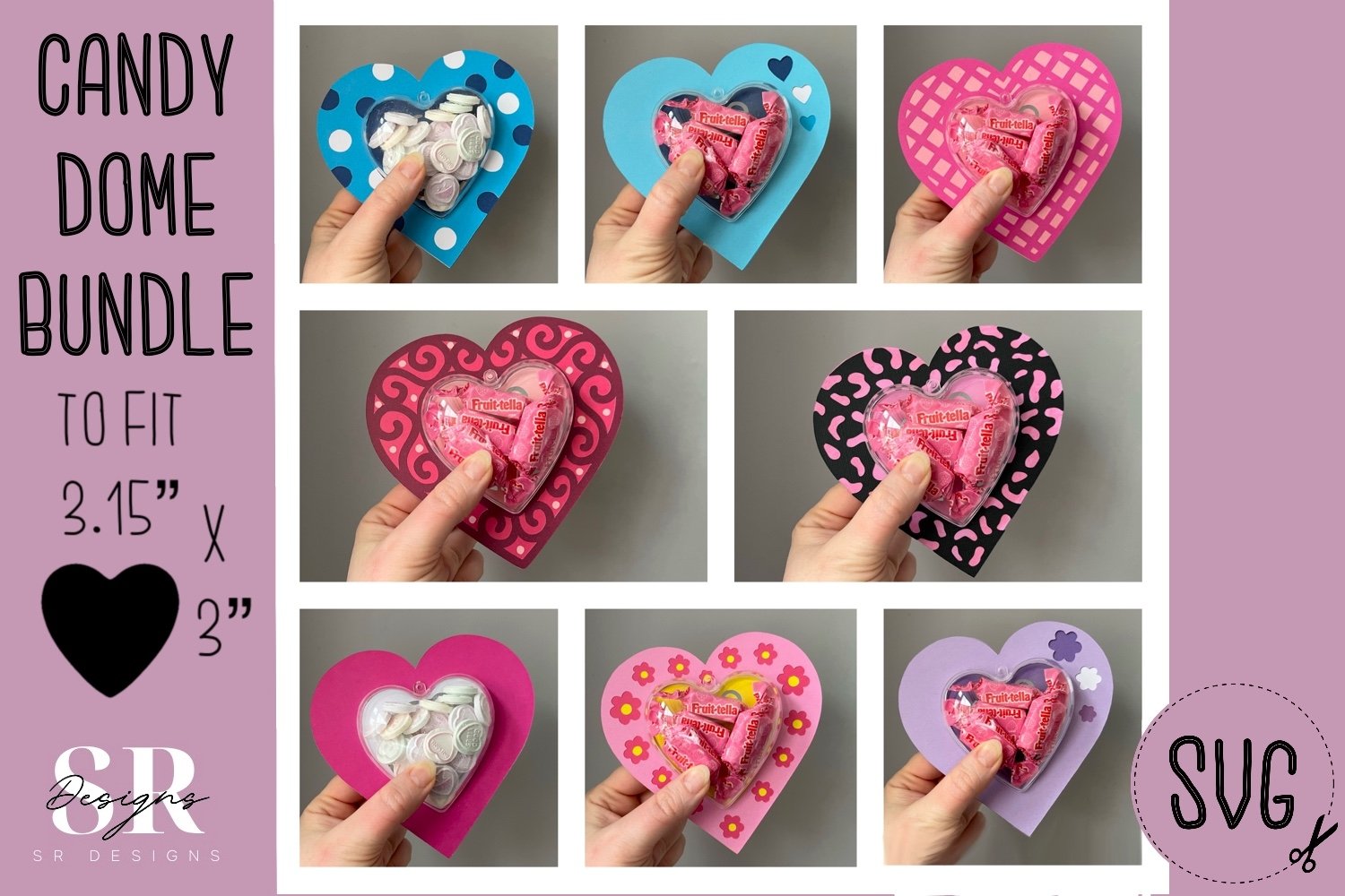 Heart candy dome bundle| Paper cutting valentines candy