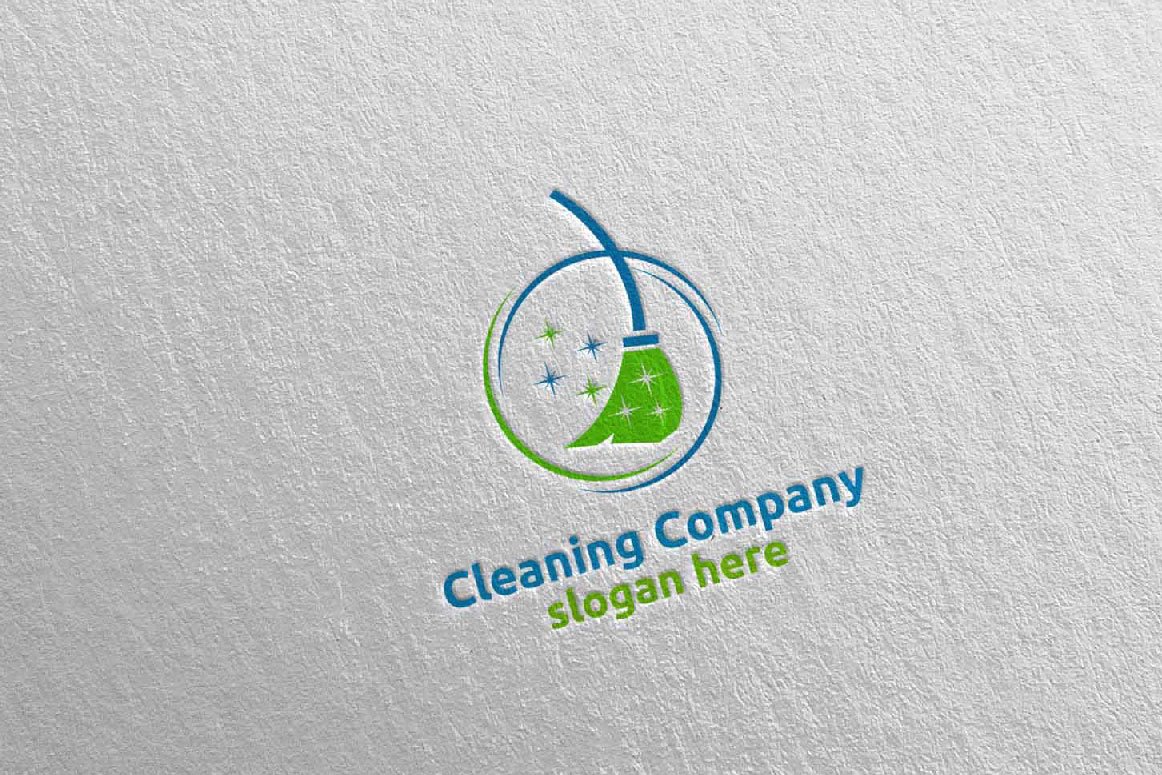 Cleaning Service Eco Friendly Logo (67380) Logos Design Bundles