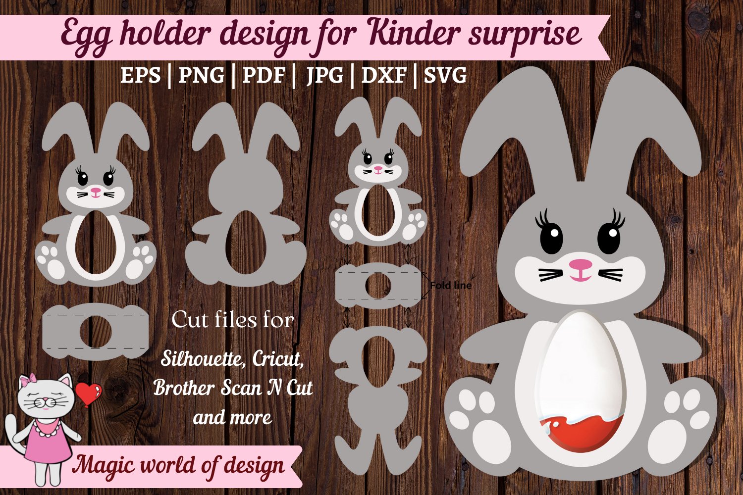 Easter Bunny SVG, Kinder surprise Egg Holder SVG, easter box