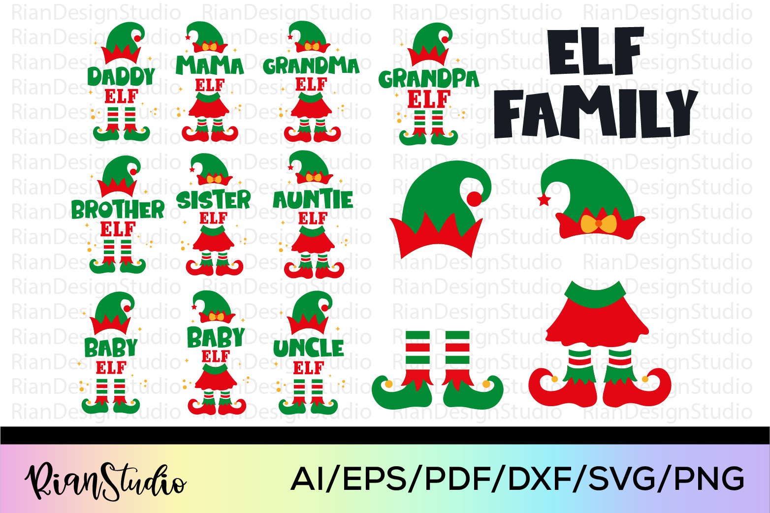 Elf Svg Bundle Elf Family Svg| Matching Elf Family Tees