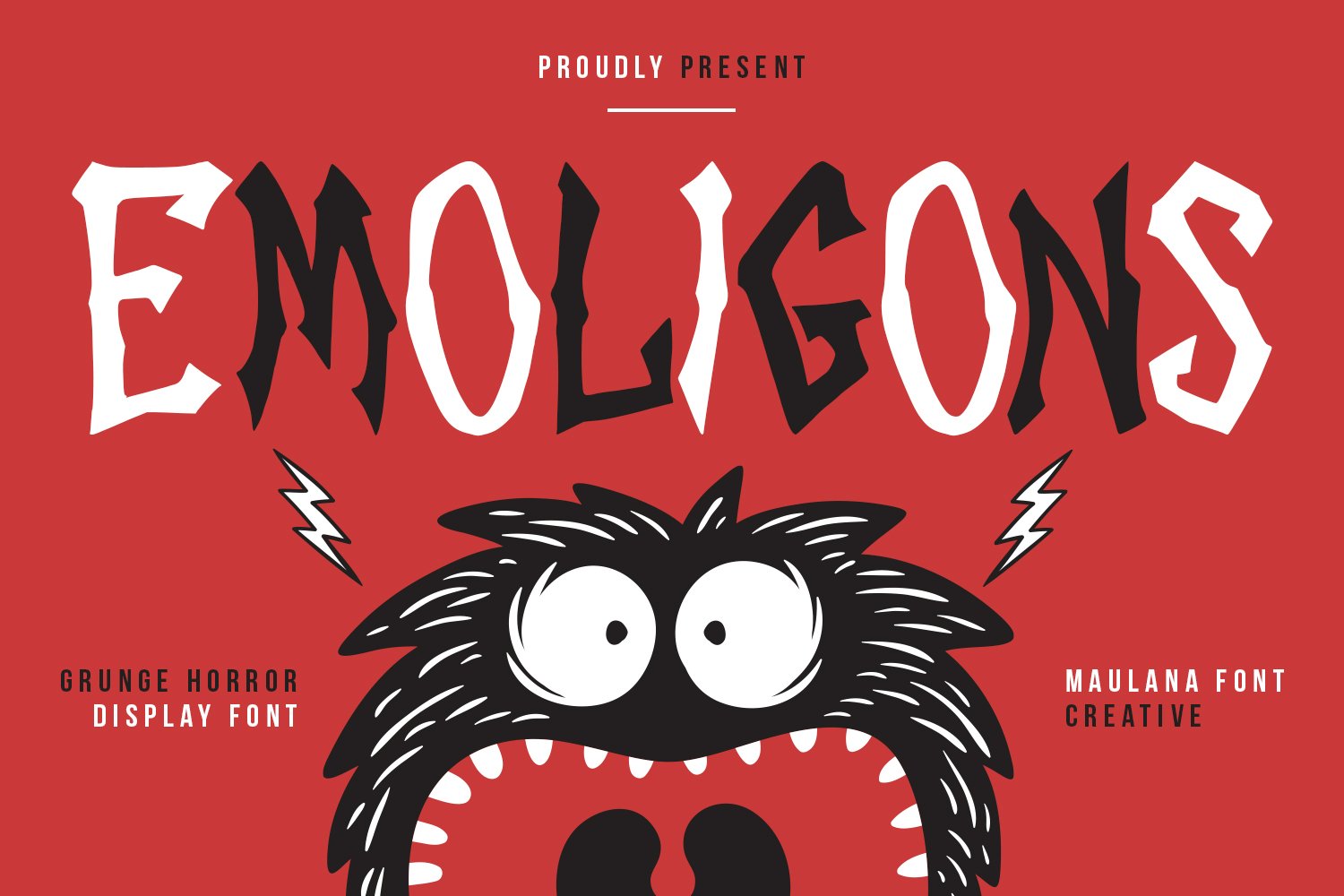 Emoligons Grunge Horror Display Font, image size:1500x1000